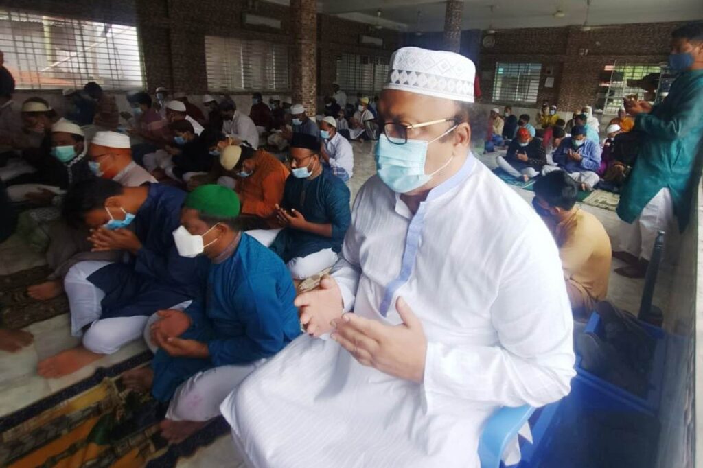 Eid al-Adha congregation praying in Rajshahi, Bangladesh
